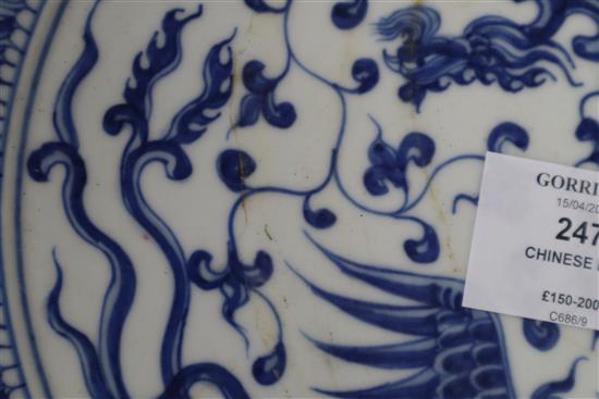 A Chinese blue and white dish